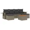 vidaXL Salon de jardin avec coussins 7 pcs gris résine tressée