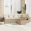 vidaXL Salon de jardin avec coussins 6 pcs beige résine tressée