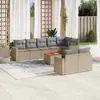 vidaXL Salon de jardin avec coussins 9pcs mélange beige résine tressée