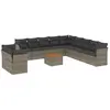 vidaXL Salon de jardin avec coussins 12 pcs gris résine tressée