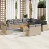 vidaXL Salon de jardin et coussins 14 pcs mélange beige résine tressée