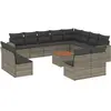 vidaXL Salon de jardin avec coussins 13 pcs gris résine tressée