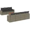 vidaXL Salon de jardin 8 pcs avec coussins gris résine tressée