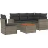 vidaXL Salon de jardin 6 pcs avec coussins gris résine tressée