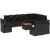vidaXL Salon de jardin 11 pcs avec coussins noir résine tressée