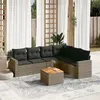 vidaXL Salon de jardin avec coussins 7 pcs gris résine tressée