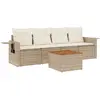 vidaXL Salon de jardin avec coussins 5 pcs beige résine tressée