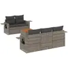 vidaXL Salon de jardin 6 pcs avec coussins gris résine tressée