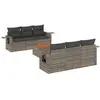 vidaXL Salon de jardin avec coussins 7 pcs gris résine tressée