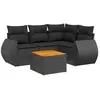 vidaXL Salon de jardin 5 pcs avec coussins noir résine tressée