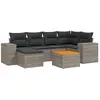 vidaXL Salon de jardin avec coussins 7 pcs gris résine tressée