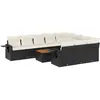 vidaXL Salon de jardin 11 pcs avec coussins noir résine tressée