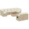 vidaXL Salon de jardin avec coussins 10 pcs beige résine tressée