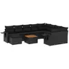 vidaXL Salon de jardin 11 pcs avec coussins noir résine tressée
