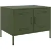 vidaXL Table basse vert olive 68x50x50,5 cm acier laminé à froid
