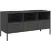 vidaXL Vidaxl Meuble Tv Noir 100,5x39x50,5 Cm Acier