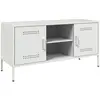 vidaXL Meuble TV blanc 100,5x39x50,5 cm acier