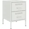 vidaXL Tables de chevet 2 pcs blanc 36x39x50,5 cm acier