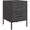vidaXL Table de chevet noir 36x39x50,5 cm acier
