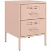 vidaXL Tables de chevet 2 pcs rose 36x39x50,5 cm acier