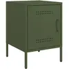 vidaXL Tables de chevet 2 pcs vert olive 36x39x50,5 cm acier