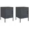 vidaXL Tables de chevet 2 pcs anthracite 36x39x50,5 cm acier