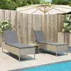 vidaXL Chaises longues avec coussins lot de 2 beige résine tressée
