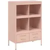 vidaXL Vidaxl Buffet Haut Rose 68x39x101,5 Cm Acier
