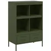 Vidaxl - Buffet haut vert olive 68x39x101,5 cm acier laminé à froid Vert