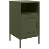 vidaXL Table de chevet vert olive 36x39x68 cm acier laminé à froid