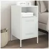 vidaXL Table de chevet blanc 36x39x68 cm acier laminé à froid