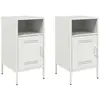 vidaXL Tables de chevet 2 pcs blanc 36x39x68 cm acier laminé à froid