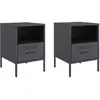 vidaXL Tables de chevet 2 pcs anthracite 36x39x50,5 cm