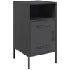 vidaXL Table de chevet noir 36x39x68 cm acier laminé à froid