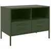 Meuble tv vert olive 68x39x50,5 cm acier laminé à froid Vidaxl Vert