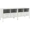 Meubles tv 2 pcs blanc 68x39x50,5 cm acier laminé à froid Vidaxl Blanc