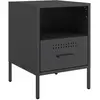 vidaXL Table de chevet noir 36x39x50,5 cm acier laminé à froid