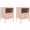 vidaXL Tables de chevet 2 pcs rose 36x39x50,5 cm acier laminé à froid
