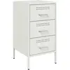 vidaXL Table de chevet blanc 36x39x68 cm acier laminé à froid