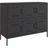 Vidaxl - Buffet noir 100,5x39x79 cm acier laminé à froid Noir