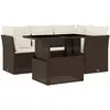 vidaXL Salon de jardin avec coussins 5 pcs marron résine tressée