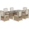 vidaXL Ensemble à manger de jardin et coussins 7 pcs beige poly rotin
