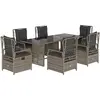 vidaXL Ensemble à manger de jardin et coussins 7 pcs gris rotin