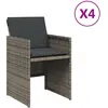 vidaXL Chaises de jardin avec coussins lot de 4 gris résine tressée