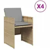 vidaXL Chaises de jardin avec coussins lot de 4 mélange beige