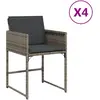 vidaXL Chaises de jardin avec coussins lot de 4 gris résine tressée