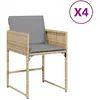 vidaXL Chaises de jardin avec coussins lot de 4 mélange beige