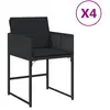vidaXL Chaises de jardin lot de 4 avec coussins noir résine tressée