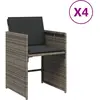 vidaXL Chaises de jardin avec coussins lot de 4 gris résine tressée