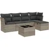 vidaXL Salon de jardin 6 pcs avec coussins gris clair résine tressée